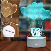 EXTRALINK 3D Heart Night Light Home, Optical Illusion For Bedroom Usb - (EX.24114)