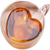 EXTRALINK Home Heart-Shaped Love Mug, Double-Walled Heat-Resistant Glass Cup 250ml - (EX.24091)