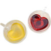 EXTRALINK Home Heart-Shaped Love Mug, Double-Walled Heat-Resistant Glass Cup 250ml - (EX.24091)