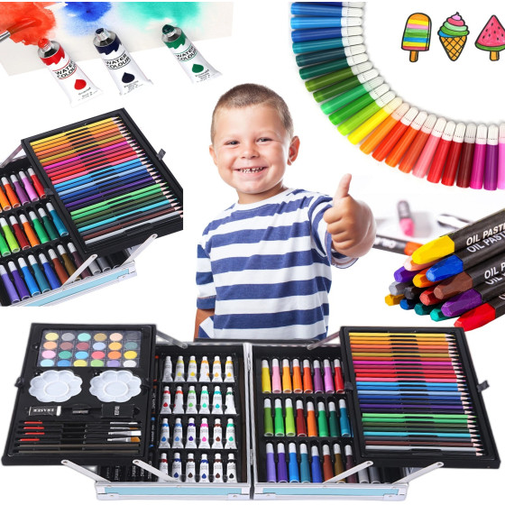 EXTRALINK Painting Set For Kids, Artistic Craft 145 Pieces Large Suitcase - (EX.20154)