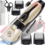 EXTRALINK Pets Wireless Pet Grooming Clipper For Dogs And Cats With 4 Comb Attachments, Scissors And Nail File - (EX.25661)