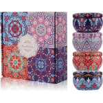 EXTRALINK Set Of 4 Soy Candles Home, Scented Decorative Candles For Gifts + Box - (EX.24138)