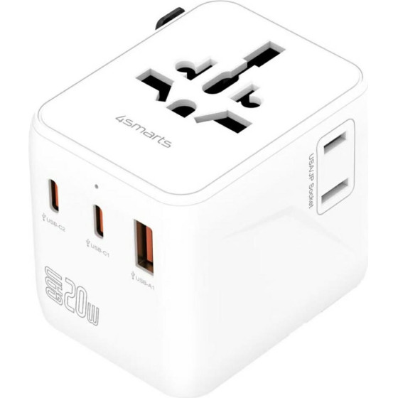 4smarts Adapter traveling Nomad GaN 20W 2C+1A white - (541645)