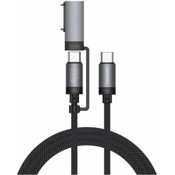 4smarts Cable USB-C Explorer ComboCord 100W 2m z adapter MagSafe black - (541305)