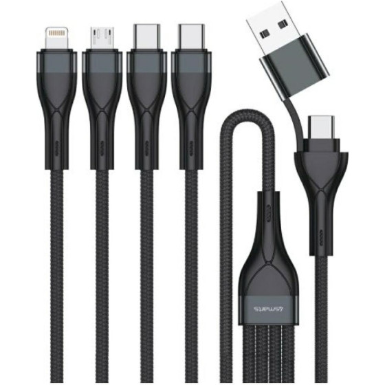 4smarts Cable USB-C/USB-A 4w1 1.2m black - (541023)