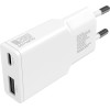 4smarts Wall Charger PDPlug Slim Duos 20W GaN USB-C+USB-A + USB-C cable 1.5m white - (541509)