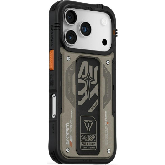 Skinarma case Aegis for iPhone 17 Pro Magnetic Charging + Grip Stand grey - (SK-2025IPP6.3-AEGIS-GRY)