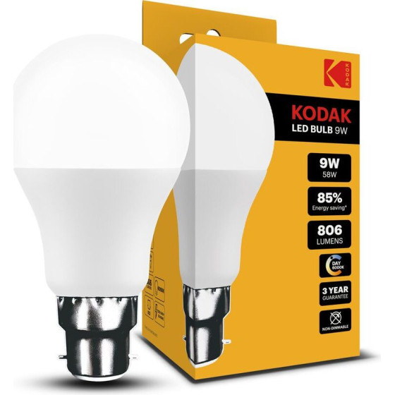 KODAK Max LED B22 �������� ����� A60 9W 270� 6000K 806lm