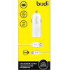 Budi - 1 USB car charger with LED indicator+lightning cable - (BD062L)