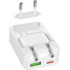 SBS Travel Charger Foldable 30W White - (ANUSBTCFOLD30W)