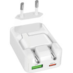 SBS Travel Charger Foldable 30W White - (ANUSBTCFOLD30W)