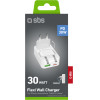 SBS Travel Charger Foldable 45W White - (ANUSBTCFOLD45W)