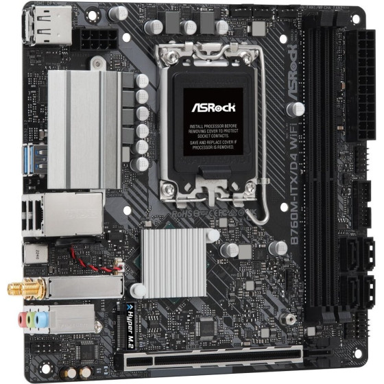 Asrock / Intel B760 / LGA1700 / 2x DDR4 / 1x M.2 / Hdmi / Dp / USB-C / Wifi / Mini-Itx - (B760M-ITX/D4 WIFI)
