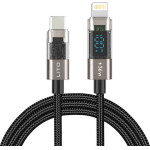 Lito - Data Cable - Lightning To Type-C, 36W High Speed Charging, Led Display, 1.2m - Black - (LD09CL)