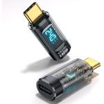Techsuit - Adapter Databoost (A23) - USB-C, Led Digital Display, 40Gbps, 8K@60Hz, PD240W - Gray