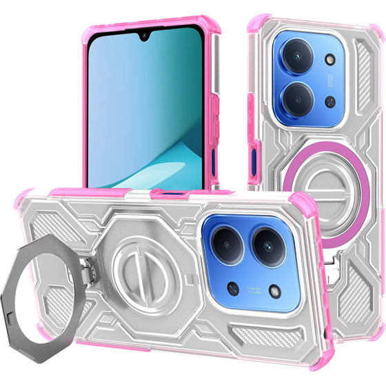 Techsuit - Carbon Shield Pro - Xiaomi Redmi 15C 4G / Redmi 15C 5G - Pink Transparent
