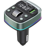 Techsuit - Fm Modulator Echodrive (MFM3) - Dual PD35W, Bluetooth V5.4, U-Disk To Play Music, Bass Setting - Black