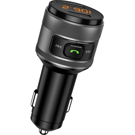 Techsuit - Fm Modulator Volttune (MFM1) - Dual-USB, QC3.0, MP3 Player Function, Bluetooth - Black