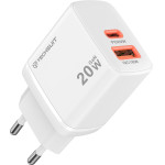 Techsuit - Wall Charger Duonix20W (CH2) - Type-C, USB, Dual Travel Charger 20W - White
