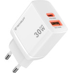 Techsuit - Wall Charger Duonix30W (CH1) - Type-C, USB, Dual Travel Charger 30W - White