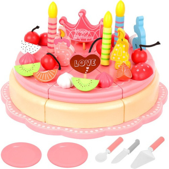 Iso Trade Wooden Birthday Cake - (14797-0)