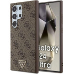 Guess - Leather 4G Triangle Strass - Samsung Galaxy S24 Ultra - Brown - (GUHCP24UXP4TDPW)