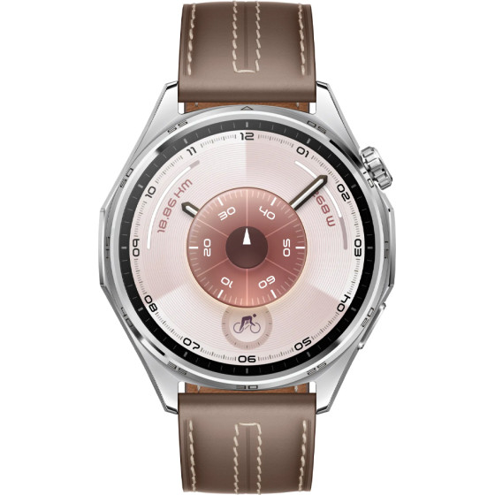 Huawei Smart Watch Gt 6 46MM 1.47'' ��������� (Grey Leather STRAP) Gr - (55020FTW)