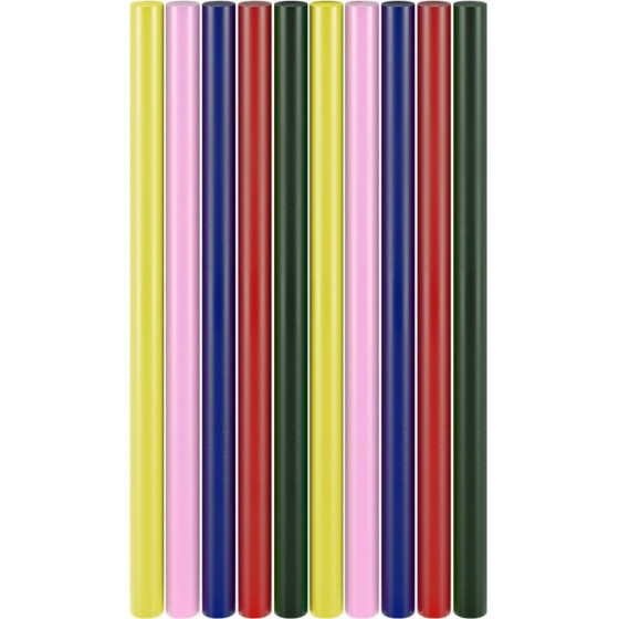 Goobay Tools Hot Glue Sticks 11 mm, 5 Colours, 10 Pcs.