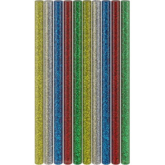 Goobay Tools Hot Glue Sticks 11 mm, 5 Glitter Colours, 10 Pcs.