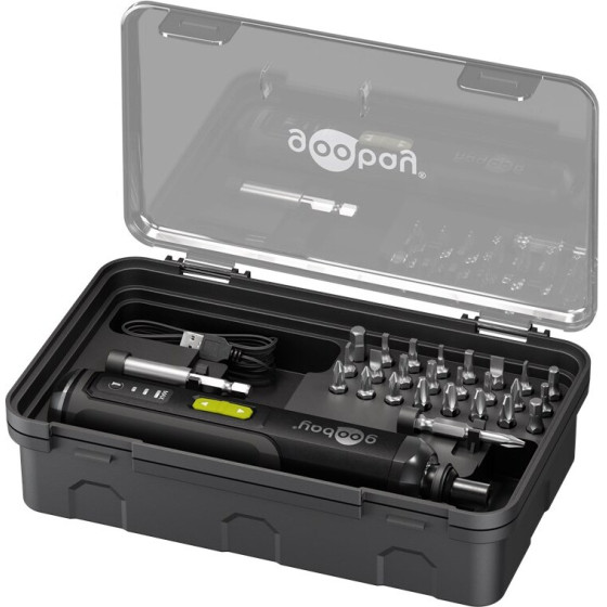 Goobay Tools Mini Cordless Screwdriver Set, 28 Pcs.