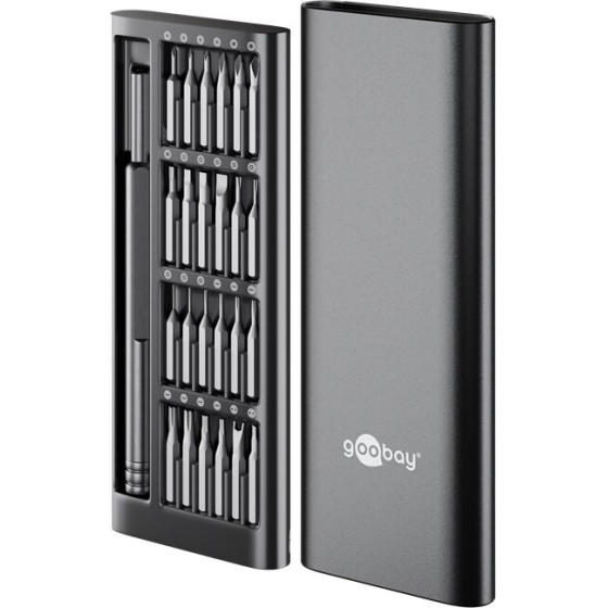 Goobay Tools Screwdriver Set With 24-Piece Precision Bit Set