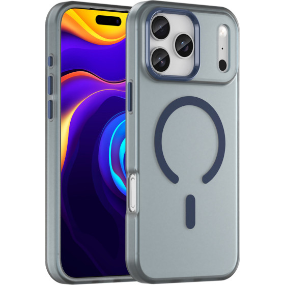 Hurtel Magnetic Abrasive Iphone 17 Pro Case Compatible With Magsafe - Matte Blue - (Magnetic Abrasive Series Matt Blue Iphone 17 Pro)