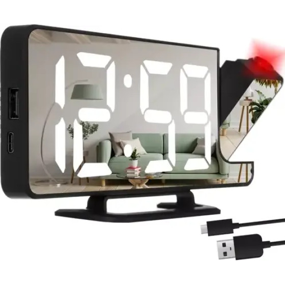 Izoxis Alarm Clock - Led Clock With Projector 19576 - (16294-0)
