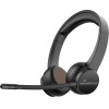 MediaRange Wireless Stereo Headset With Microphone & ENC, 400mAh battery, Black - (MROS307)