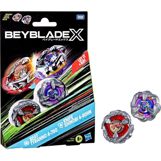 Hasbro Bey Blade X: Dual Pack - Beat Tyranno Knife Shinobi (G1542)