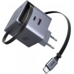 Ugreen Wall Charger X615, 65W, 3A, 1 x USB-A - 1 x USB-C, With USB-C Cable, Grey