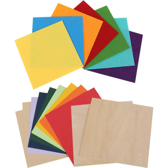 Creality Smart Laser Engraving Sheets Pack, 2x Basswood, 2x Craft paper, Colored Papers And Felt - (4004010275)