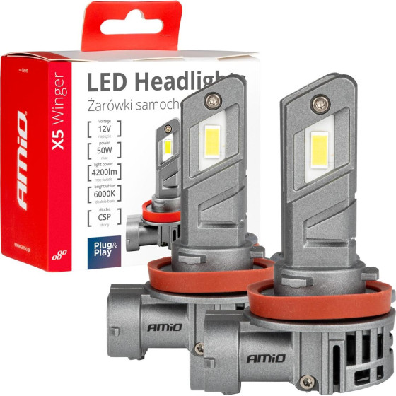 Lampa H8/H9/H11 12V 50W 6.000K 4200LM Csp Led CAN-Bus Series X5 Winger 2���. Amio - (03947)
