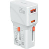 4sMarts Travel Charger World Travel Adapter Nomad Pocket 25W USB-C/USB-A White - (541646)