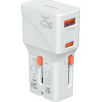 4sMarts Travel Charger World Travel Adapter Nomad Pocket 25W USB-C/USB-A White - (541646)