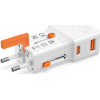 4sMarts Travel Charger World Travel Adapter Nomad Pocket 25W USB-C/USB-A White - (541646)