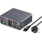 4sMarts Charging Station Desk Charger Lucid Gan Diy 360W 5xUSB-C 1xUSB-A Gray - (540360)