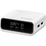 4sMarts Charging Station Desk Charger Gan Screen 100W 3xUSB-C+2xUSB-A White - (546100)