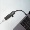 Axagon HMC-GL3A 3X USB-A + GLAN, Usb 3.2 Gen 1 HUB, METAL, 20CM USB-C CABLE