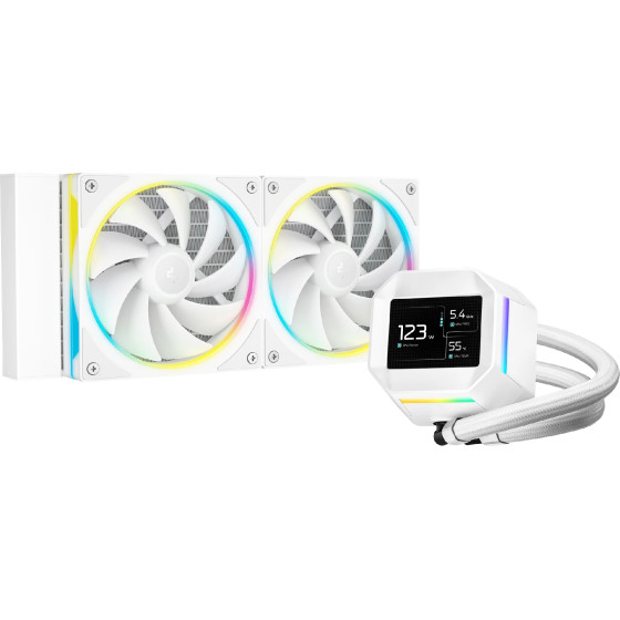 Deepcool Water Cooling LM240 Wh - 2.4 Inch Ips Display, Addressable Rgb - (R-LM240-WHDMMC-1)