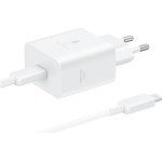 Samsung T4511 Pd 45W Wall Charger With USB-C/USB-C 5A Battery White - (EP-T4511XWEGEU)