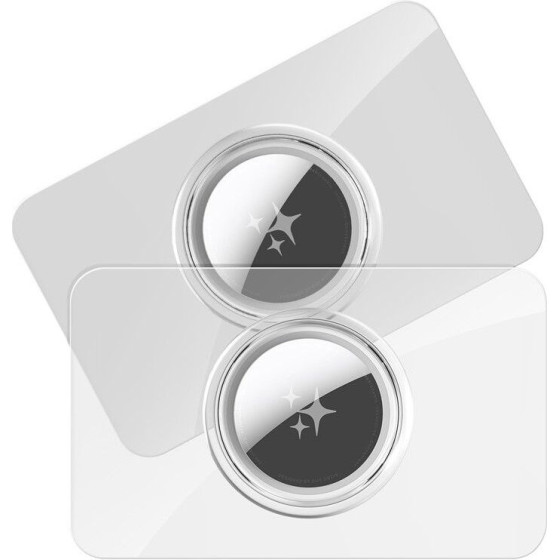 Dux Ducis card-Shaped Protective Case For Airtag 2 Pcs Transparent + black