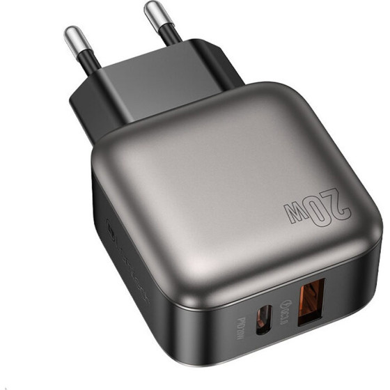 Lamtech Dual Port QC3.0 Charger PD20W Grey - (LAM980459)
