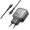 Lamtech Dual Port QC3.0 Charger Set PD20W With TYPE-C To TYPE-C Cable 60W 1M Grey - (LAM980725)