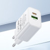 Lamtech Dual Port QC3.0/PD20W Charger With TYPE-C To TYPE-C Cable 60W 1M White - (LAM980718)